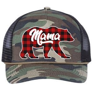 Family Christmas Matching Plaid Mama Bear Retro Rope Trucker Hat Cap