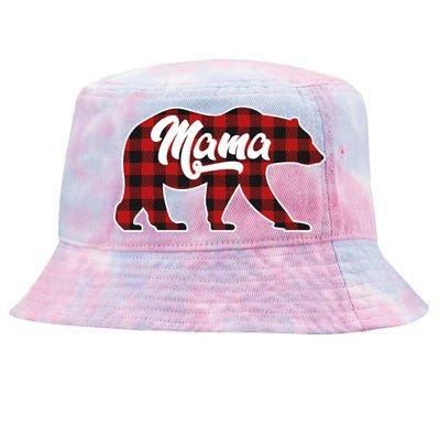 Family Christmas Matching Plaid Mama Bear Tie-Dyed Bucket Hat