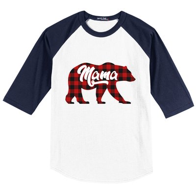 Family Christmas Matching Plaid Mama Bear Baseball Sleeve Shirt