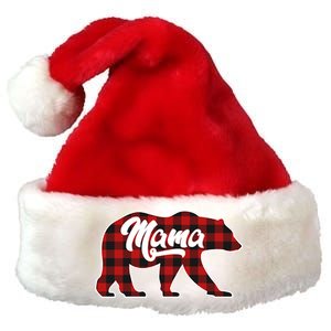 Family Christmas Matching Plaid Mama Bear Premium Christmas Santa Hat