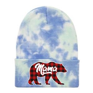 Family Christmas Matching Plaid Mama Bear Tie Dye 12in Knit Beanie