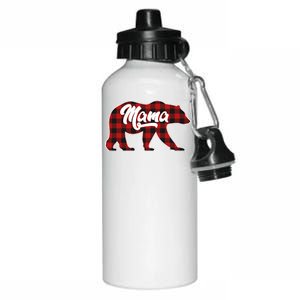 Family Christmas Matching Plaid Mama Bear Aluminum Water Bottle