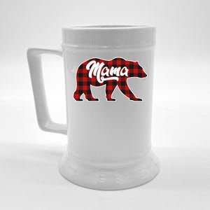 Family Christmas Matching Plaid Mama Bear Beer Stein