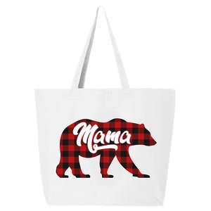 Family Christmas Matching Plaid Mama Bear 25L Jumbo Tote