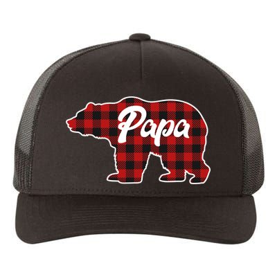 Family Christmas Matching Plaid Papa Bear Yupoong Adult 5-Panel Trucker Hat