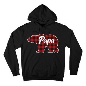 Family Christmas Matching Plaid Papa Bear Hoodie