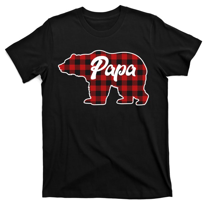 Family Christmas Matching Plaid Papa Bear T-Shirt