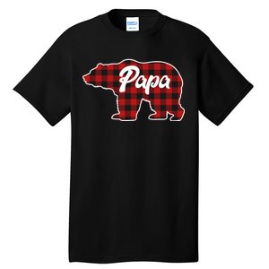 Family Christmas Matching Plaid Papa Bear Tall T-Shirt