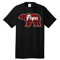 Family Christmas Matching Plaid Papa Bear Tall T-Shirt