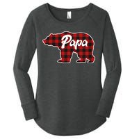 Family Christmas Matching Plaid Papa Bear Women's Perfect Tri Tunic Long Sleeve Shirt