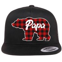 Family Christmas Matching Plaid Papa Bear Flat Bill Trucker Hat