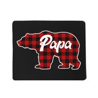 Family Christmas Matching Plaid Papa Bear Mousepad