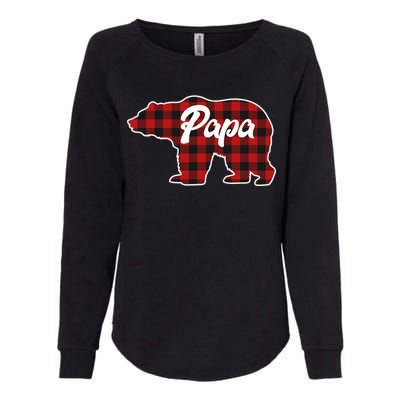 Family Christmas Matching Plaid Papa Bear Womens California Wash Sweatshirt