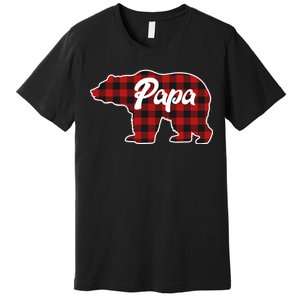 Family Christmas Matching Plaid Papa Bear Premium T-Shirt