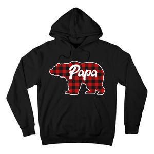 Family Christmas Matching Plaid Papa Bear Tall Hoodie