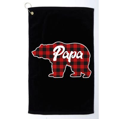 Family Christmas Matching Plaid Papa Bear Platinum Collection Golf Towel