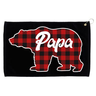 Family Christmas Matching Plaid Papa Bear Grommeted Golf Towel