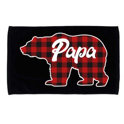 Family Christmas Matching Plaid Papa Bear Microfiber Hand Towel