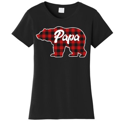 Family Christmas Matching Plaid Papa Bear Women's T-Shirt