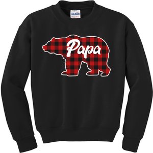 Family Christmas Matching Plaid Papa Bear Kids Sweatshirt