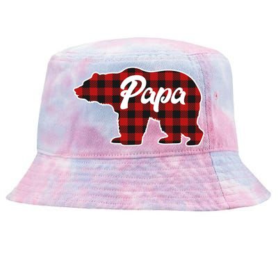 Family Christmas Matching Plaid Papa Bear Tie-Dyed Bucket Hat