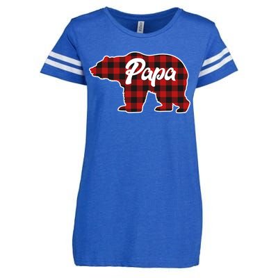 Family Christmas Matching Plaid Papa Bear Enza Ladies Jersey Football T-Shirt