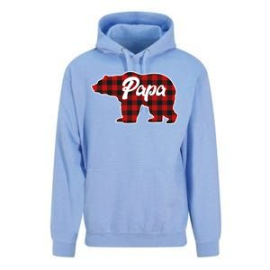 Family Christmas Matching Plaid Papa Bear Unisex Surf Hoodie