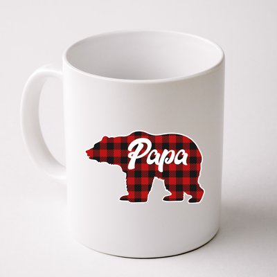 Family Christmas Matching Plaid Papa Bear Coffee Mug