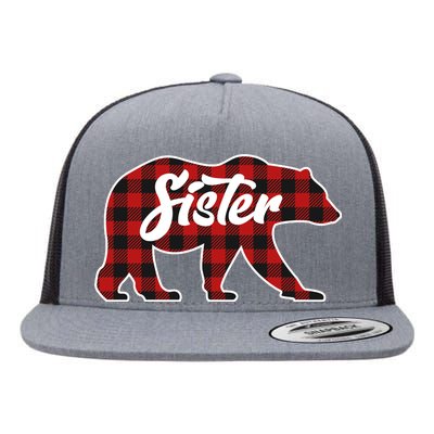 Family Christmas Matching Plaid Sister Bear Flat Bill Trucker Hat