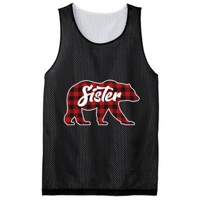 Family Christmas Matching Plaid Sister Bear Mesh Reversible Basketball Jersey Tank