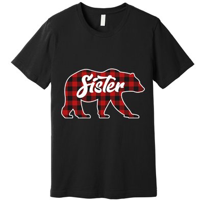 Family Christmas Matching Plaid Sister Bear Premium T-Shirt