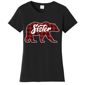 Family Christmas Matching Plaid Sister Bear Women's T-Shirt