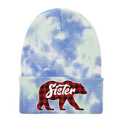 Family Christmas Matching Plaid Sister Bear Tie Dye 12in Knit Beanie