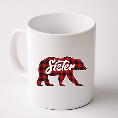 Family Christmas Matching Plaid Sister Bear Coffee Mug