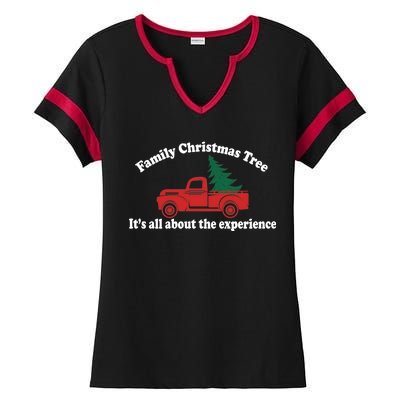 Family Christmas Tree Ladies Halftime Notch Neck Tee