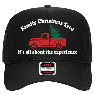 Family Christmas Tree High Crown Mesh Back Trucker Hat