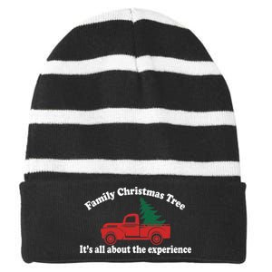 Family Christmas Tree Striped Beanie with Solid Band