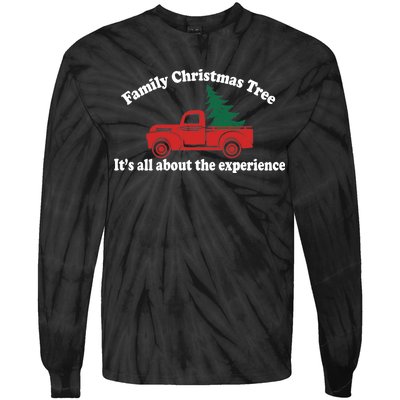 Family Christmas Tree Tie-Dye Long Sleeve Shirt