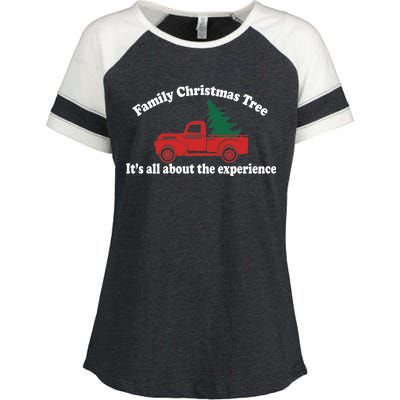 Family Christmas Tree Enza Ladies Jersey Colorblock Tee