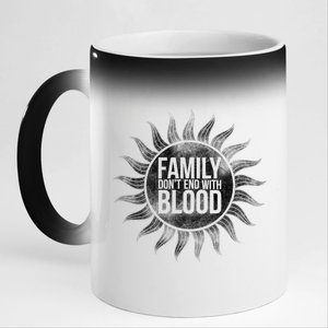 Family Don't End With Blood 11oz Black Color Changing Mug