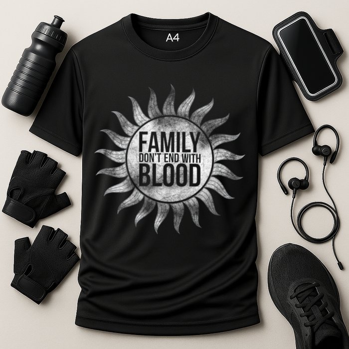 Family Don't End With Blood Cooling Performance Crew T-Shirt