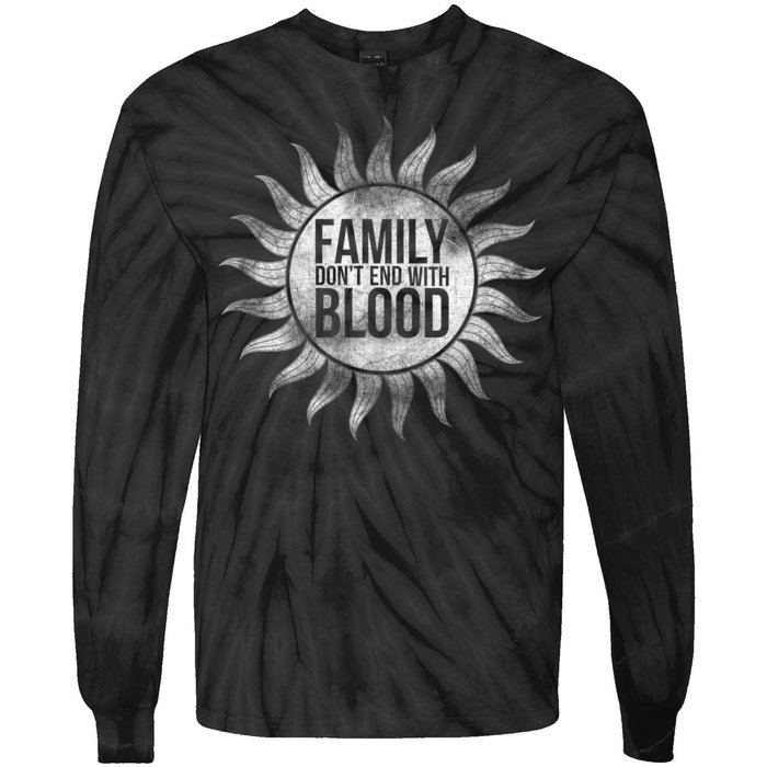 Family Don't End With Blood Tie-Dye Long Sleeve Shirt