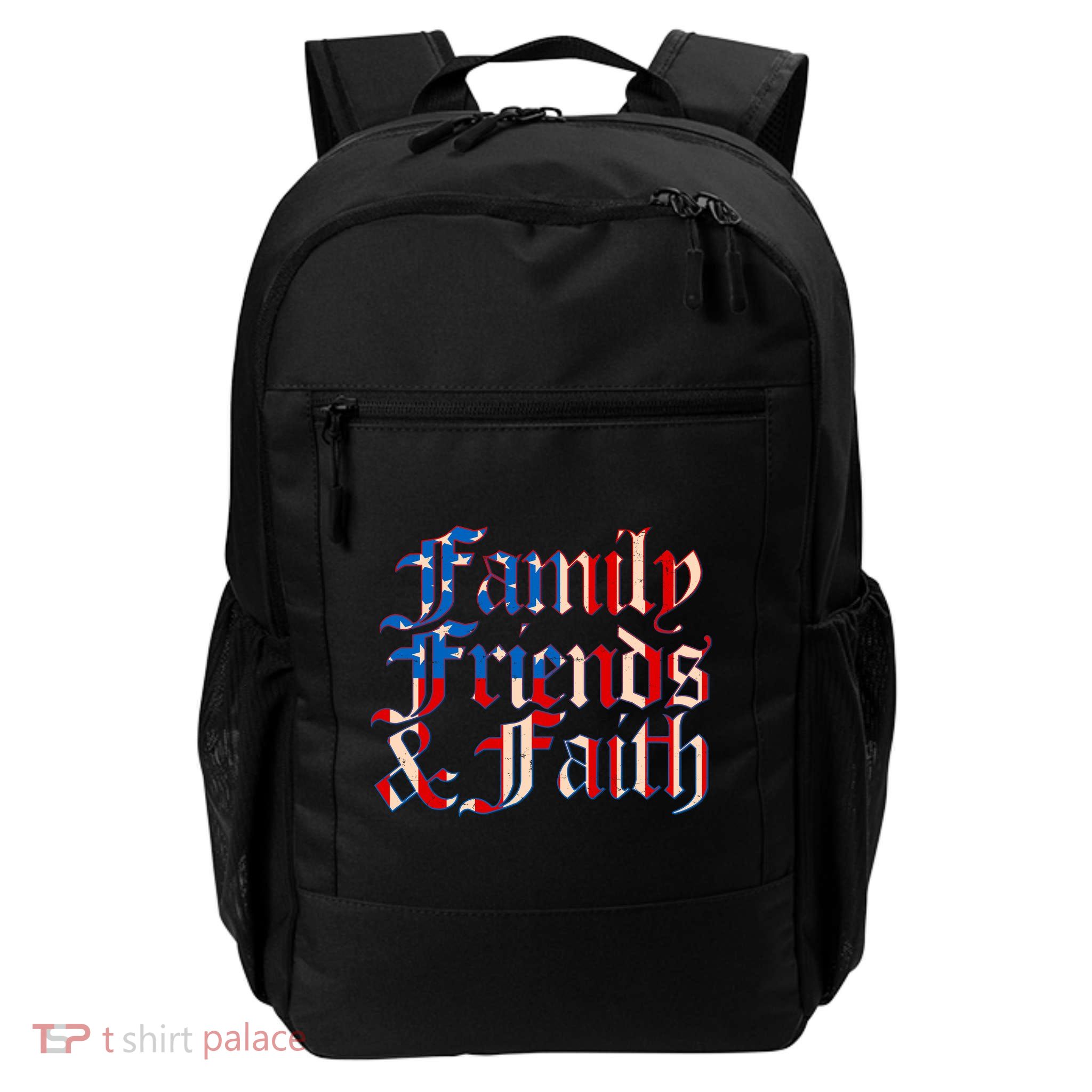 Family Friends & Faith Red White & Blue Backpack