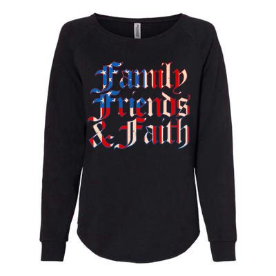 Family Friends & Faith Red White & Blue Womens California Wash Sweatshirt