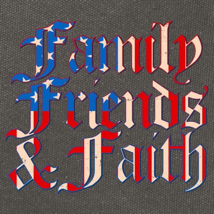 Family Friends & Faith Red White & Blue Cotton Canvas Backpack