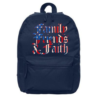 Family Friends & Faith Red White & Blue 16 in Basic Backpack