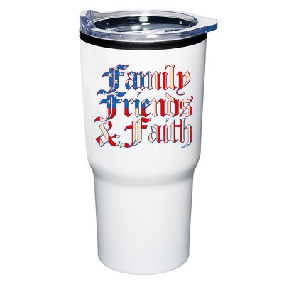 Family Friends & Faith Red White & Blue Tumbler