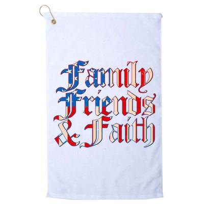 Family Friends & Faith Red White & Blue Golf Towel