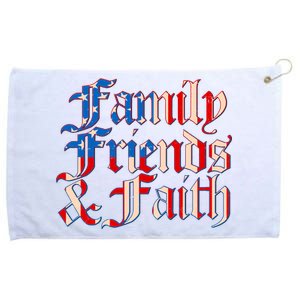 Family Friends & Faith Red White & Blue Grommeted Golf Towel