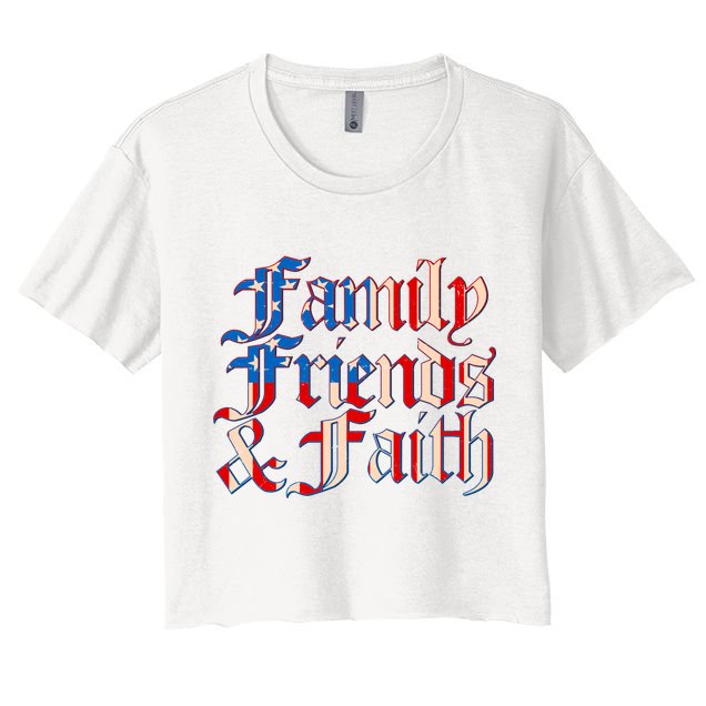 Family Friends & Faith Red White & Blue Crop Top